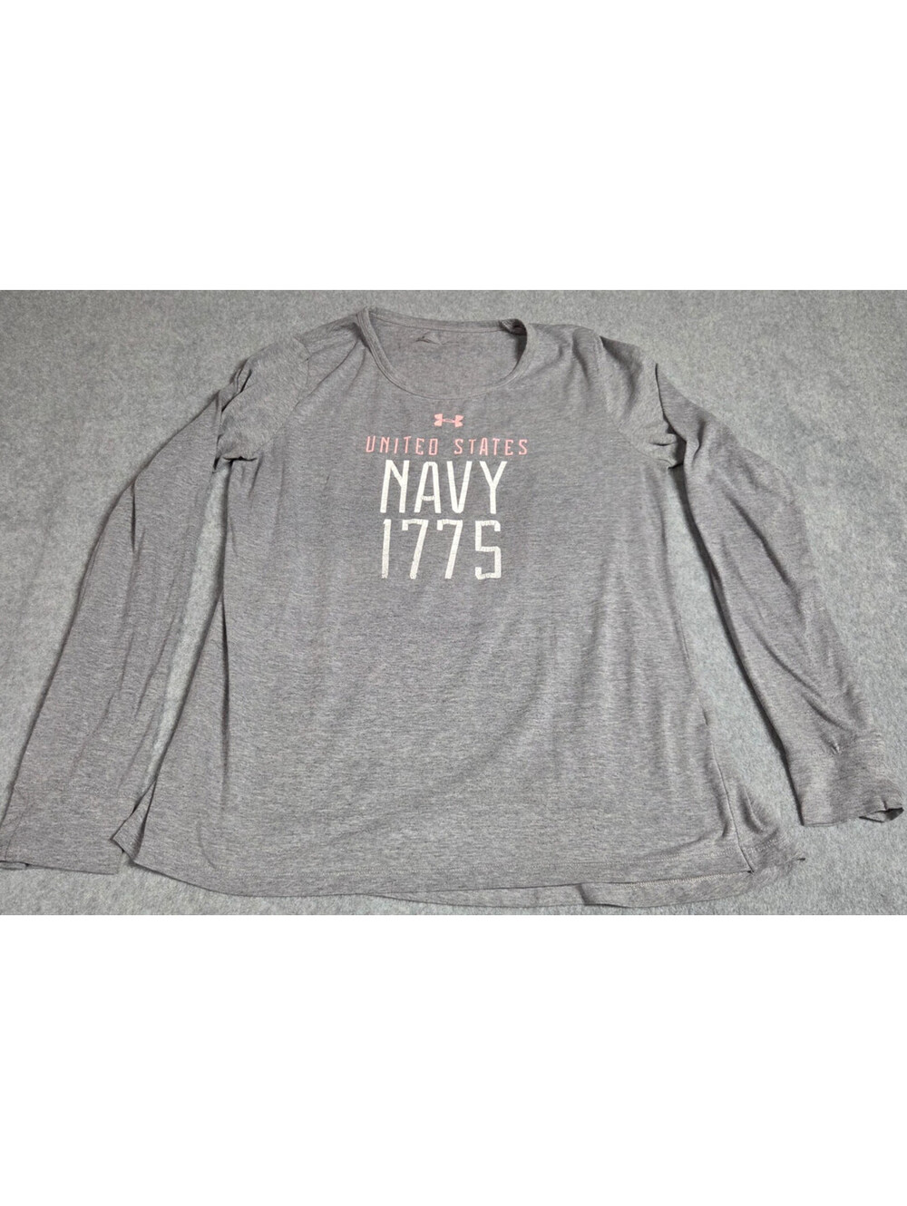 Under Armour United States Navy 1775 Shirt Adult Medium Gray Loose HeatGear